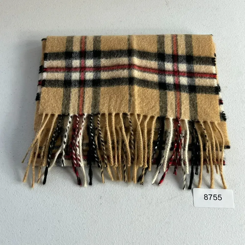Heritage Collection Soft Cashmere Scarf With Fringe Brown Plaid 62
